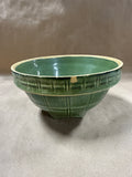 (B) Green Glazed Window Pane McCoy Mixing Bowl