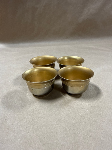 Set Of 4 Brass Holy Water Cups