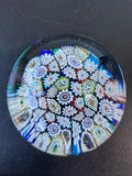 Large Murano Style Millefiori Art Glass Paperweight