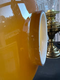 Pair Of Brass Kerosene Lamps With Honey Amber Glass Shade ** READ DESCRIPTION CAREFULLY**
