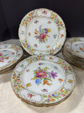 12-Piece Schumann Germany Empress Dresden Flowers Dinner Plate Set