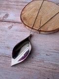 Leaf Pendant Silver Tone Necklace