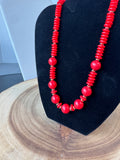 Red Vintage Beaded Necklace