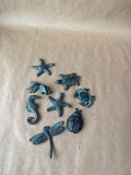 Distressed Metal Miniature Sealife And Bugs Figurines