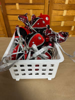 Christmas Ornament Lot, Black and Red Tones