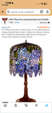 Tiffany Style Cascading Wisteria 2-Way Stained Glass Lamp (WORKS)