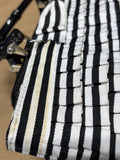 Braciano Black & White Purse with Bamboo Style Handles