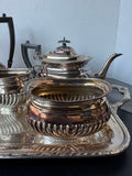 5-Piece Vintage Silver Plate Tea Set with WM Rogers Evandale Tray