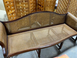 Cane Sofa on Casters with Cushions