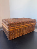 Suitcase Style Woven Wicker Picnic Basket