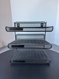 Eldon Expressions Black Mesh 3-Tier Desk Shelf Unit with Wall Mounting Option
