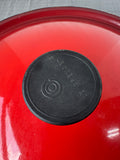 Le Creuset Cast Iron Enamel Wok with Lid in Cerise Red