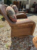 A-All Weather Wicker Rocking Chair Pair w/Sunbrella Fabric Cushioms