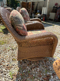 A-All Weather Wicker Rocking Chair Pair w/Sunbrella Fabric Cushioms