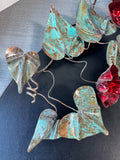 Copper Vintage Morning Glory Vine Wall Sculpture