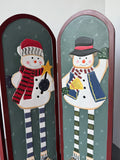 Mikasa Vintage Wooden Snowman 3-Panel Fireplace Screen