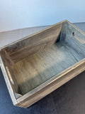 Rustic Weathered Gray Wooden Lidded Storage Crate