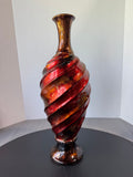 Heather Ann Creations Red & Gold Foil Spiral Ceramic Vase