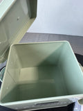 Sage Green Farmhouse Style Metal Laundry Bin with Scoop, Mesh Washing Bag & Machine Cleaner