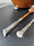 Crown Silver Inc. Mahogany Salad Bowl & Servers with Sterling Silver Accents