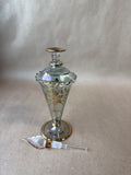 Egyptian Style Glass Perfume Bottle - Floral Etched (A)