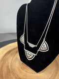 Lucky Brand Silver Tone Open Work Collar Layered Necklace