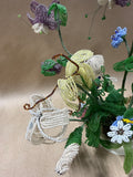 Beaded Floral Bouquet In Flower Frog