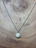 Silver Tone Chico’s Necklace with Faux Pearl