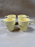 Set Of 4 Pastel Yellow Stackable Mugs // 2 Sets Available // PRICED INDIVIDUALLY