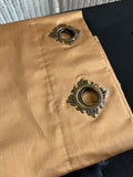 Pair of Chris Madden Gold Grommet Panels with Black Trim