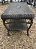 Rattan Patio Set: 2 Chairs and Coffee Table