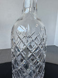 Waterford Style Cut Crystal Slim Decanter with Stopper