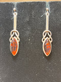 Sterling Earrings with Amber Tone Stone