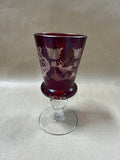 Bohemian Red Glass Goblet Vase