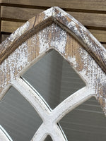 White Washed Arched Window/Mirror