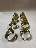 Set Of 8 Solid Brass Pineapple Napkin Ring Holders