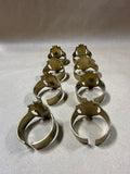 Set Of 8 Solid Brass Pineapple Napkin Ring Holders