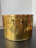 Brass Vintage Pot or Planter with Riveted Rim Band