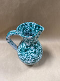 Green Spongeware Pitcher Vase