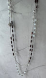 Ann Taylor Loft Double Layered Brown & Clear Beaded Necklace
