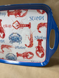 Seafood Melamine Platter With Handles