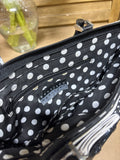 Braciano Black & White Purse with Bamboo Style Handles