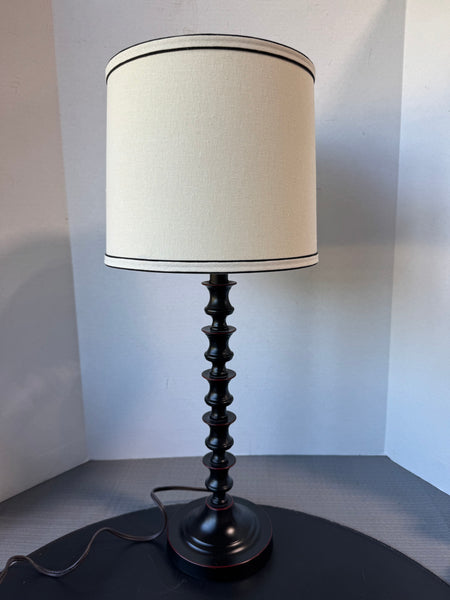 Black Metal Candlestick Style Table Lamp (WORKS)