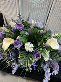 Large Faux Purple Floral Centerpiece Arrangement