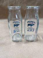 Pair Of Small Brookeside Frame Dairy Sweet Cream Glass Jars