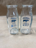 Pair Of Small Brookeside Frame Dairy Sweet Cream Glass Jars