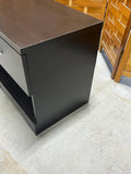 Particle Board Night Stand, dark brown, cardboard backing