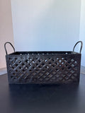 Decorative Rustic Metal Lattice Basket or Planter with Handles