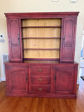 Red 2 Piece Hutch***HEAVY ITEM***READ DETAILS ON PICK UP POLICY***