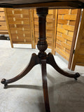 Vintage Accent Table with Leather Inlay, on Casters